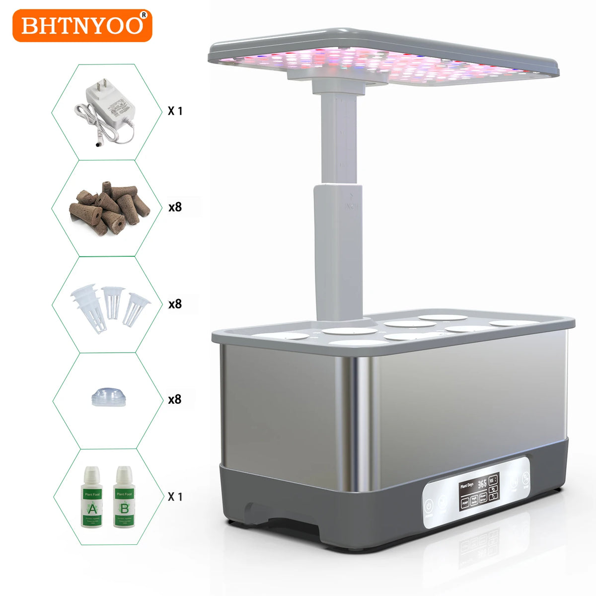 Smart Indoor Hydroponic Garden with LED Grow Light