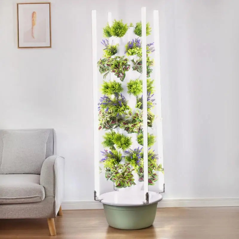 Hydroponic Growing Kit System, Tower Garden Hydroponic Tower with 4 LED Grow Lights