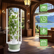 28-Pod Hydroponic Tower Garden with 4 LED Grow Lights