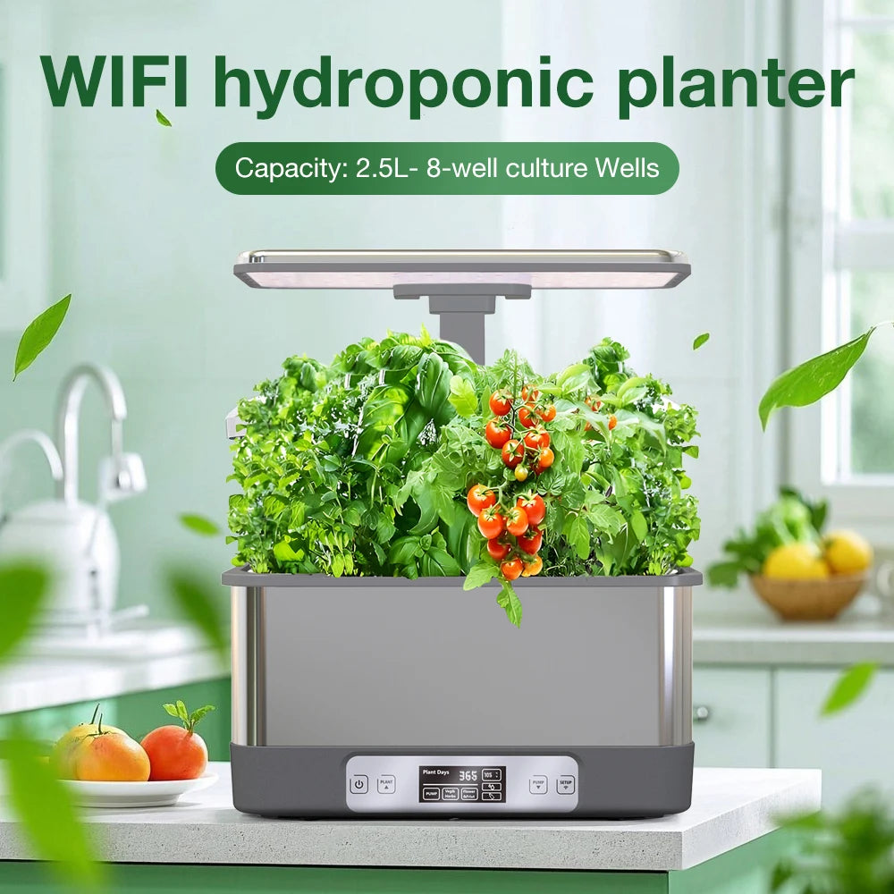 Gardening Box Hydroponics Planter Growing System with LED Grow Light Gardening Planter