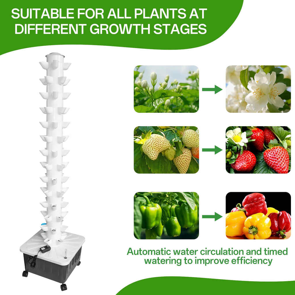 Hydroponics Tower Growing System, 14-Layer 70 Slots