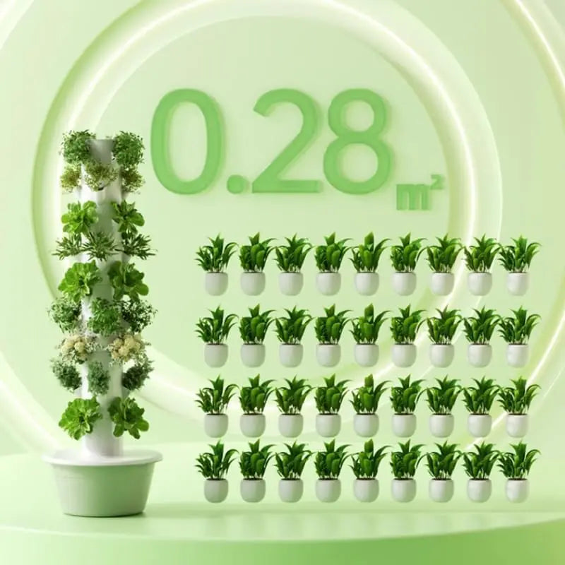 Hydroponic Growing Kit System, Tower Garden Hydroponic Tower with 4 LED Grow Lights