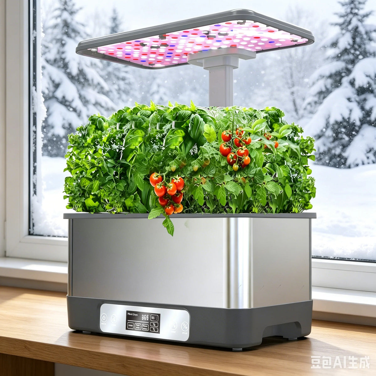 Smart Indoor Hydroponic Garden with LED Grow Light