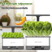 Smart Indoor Hydroponic Garden with LED Grow Light
