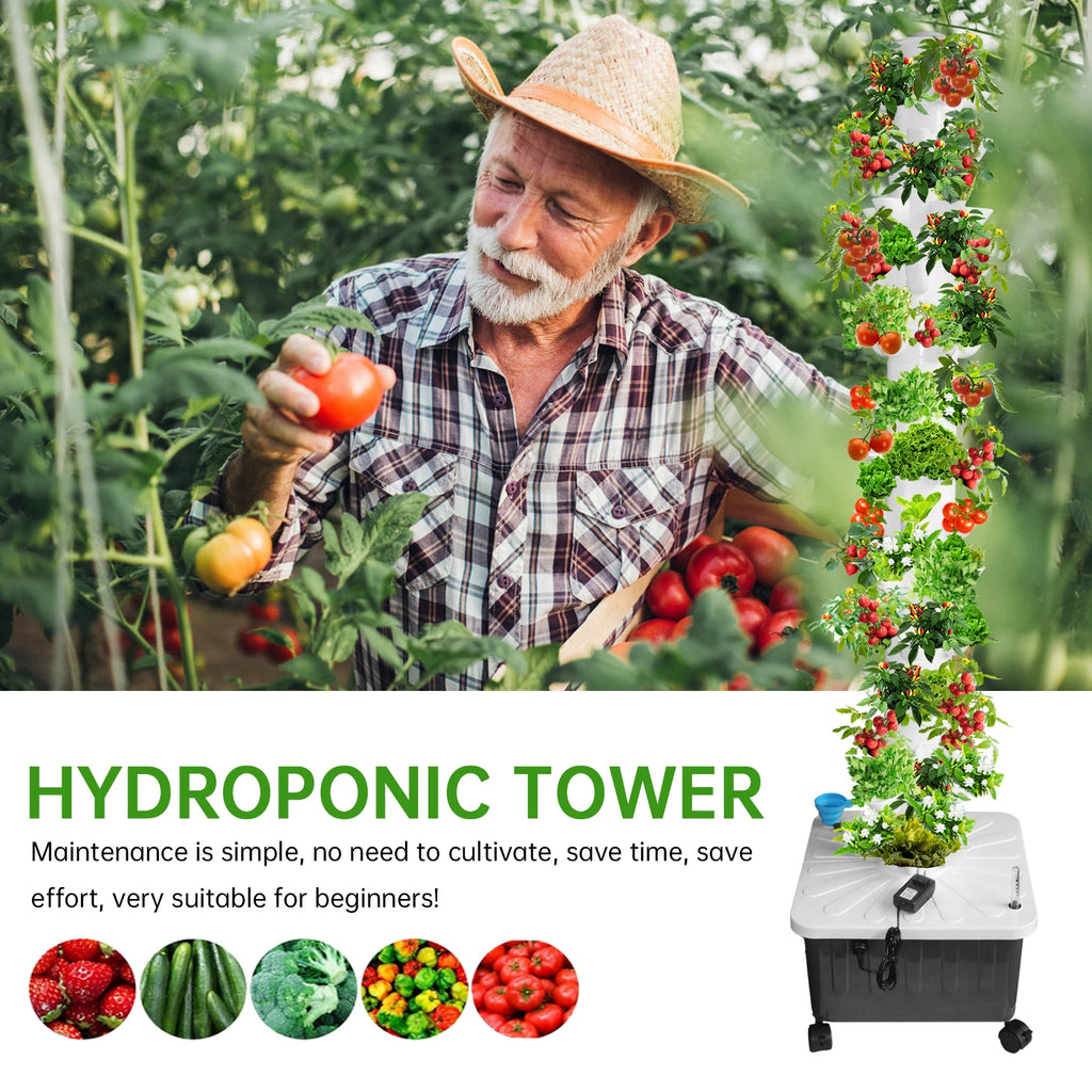 Hydroponics Tower Growing System, 14-Layer 70 Slots